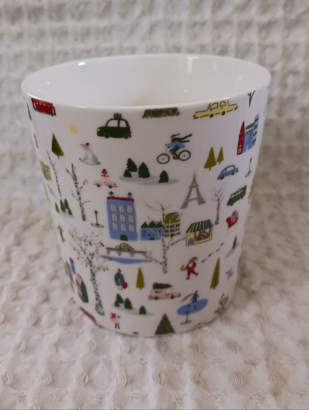 Opalhouse Mug Coffee Tea WINTER WONDERLAND 18 oz Santa Trees Houses Porcelain - Picture 2 of 9